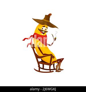 Banana Fruit Cartoon Character Do Smoking In Jungle. Blank Sign and ...