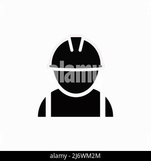 Construction Worker Icon - Contract Labor With Hard Hat Helmet Vector illustration Stock Vector