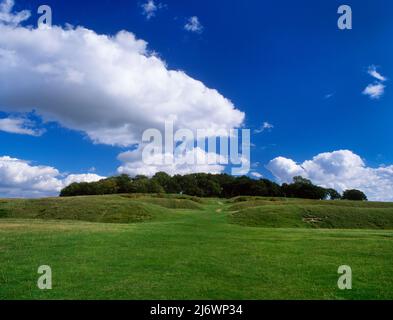 Badbury Rings prehistoric Iron Age hill fort near Bournemouth, Dorset ...