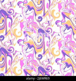 Liquid marble painted wave abstract minimal seamless repeat pattern. Stock Vector