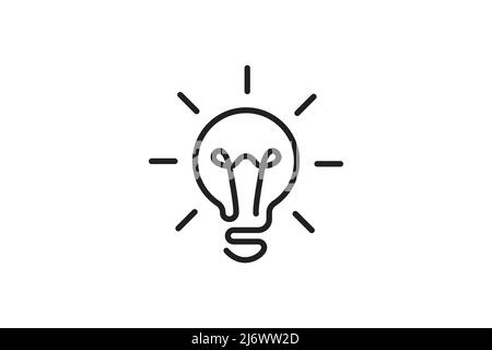 Idea symbol creative concept. Light bulb light vector icon. Power and energy sign. Line design. Stock Vector