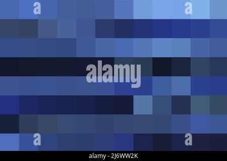 Striped horizontal background from dark and light blue squares. Abstract vivid geometric backdrop for presentation, magazines, fliers, posters Stock Vector