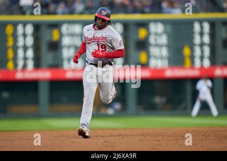 May 3 2022: Washington first baseman Josh Bell (19) hits a homer