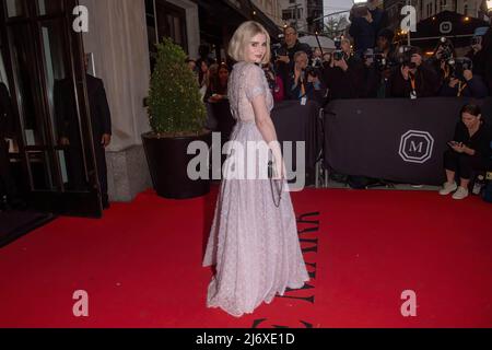 Lucy Boynton wearing Chanel departs The Mark Hotel for 2022 Met Gala in New York City. (Photo by Ron Adar / SOPA Images/Sipa USA) Stock Photo