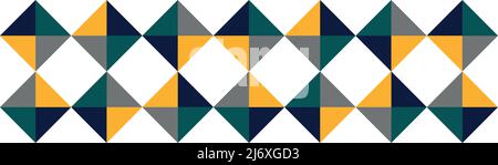 Panoramic white background pattern with colorful squares - Vector illustration Stock Vector