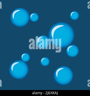 shiny blue soap bubbles isolated on white background Stock Vector