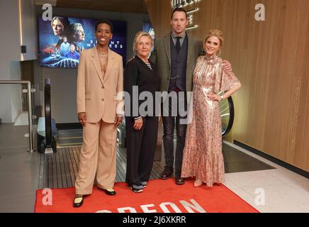 Genesis Lynea, Amanda Burton, David Caves and Emilia Fox arrive for the Silent Witness press launch at the ODEON Luxe West End in London. Picture date: Wednesday May 4, 2022. Stock Photo