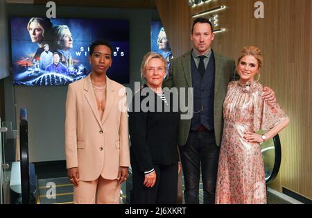 Genesis Lynea, Amanda Burton, David Caves and Emilia Fox arrive for the Silent Witness press launch at the ODEON Luxe West End in London. Picture date: Wednesday May 4, 2022. Stock Photo