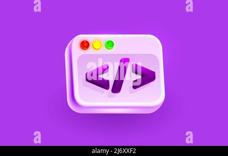 Web frame page, programming development, computer interface. Vector illustration Stock Vector