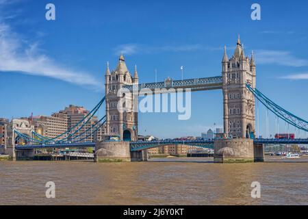 London, UK - April 20, 2022: London Tower bridge across the river Thames. Stock Photo