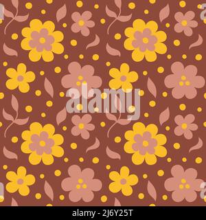 Seamless pattern a rose flower in a modern style.  Stock Vector