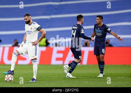 Spain. 04th May, 2022. Karim Benzema of Real Madrid during the UEFA Champions League Semi Final Leg Two match between Real Madrid and Manchester City at Santiago Bernabeu Stadium in Madrid. Credit: DAX Images/Alamy Live News Stock Photo