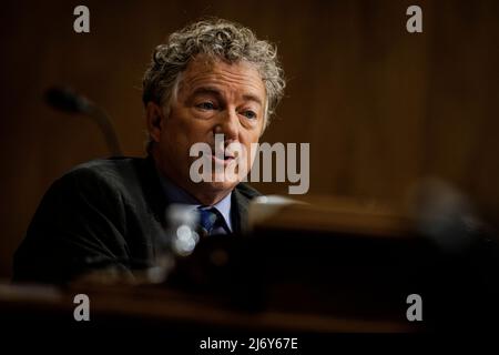 Sen. Rand Paul (R-KY) speaks during a Senate Committee on Homeland Security hearing in the Dirksen Senate Office Building on Capitol Hill in Washington, DC, on May 4, 2022. Credit: Samuel Corum / CNP Stock Photo