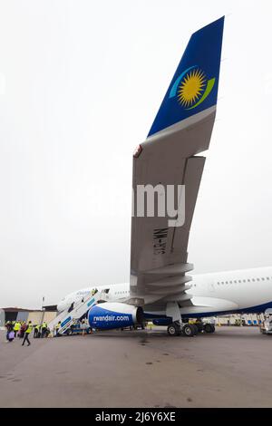 Rwandair Airbus A330 airplane at Kigali Airport with passengers ...