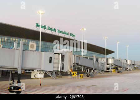 Kenneth Kaunda Lusaka International Airport terminal building in Chongwe, Lusaka, Zambia. Previous Lusaka International Airport renamed Kenneth Kaunda. Stock Photo