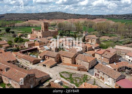 General view of Guijosa, in the province of Soria, judicial district of El Burgo de Osma, Autonomous Community of Castilla y Leon, Spain. it belongs t Stock Photo