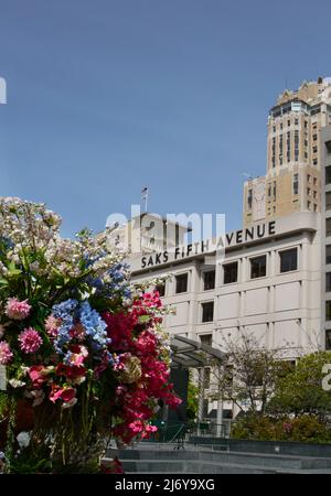 A Saks Fifth Avenue luxury goods store in Union Square, San Francisco, California. Stock Photo