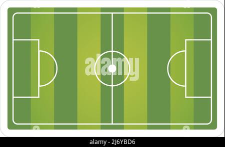 Top view of the soccer field or football pitch in green and white color, Vector illustration. Modern design Stock Vector