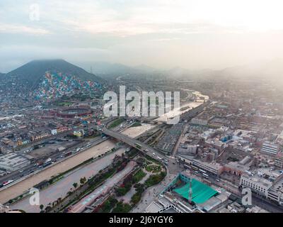 San Cristobal hill in Rimac district, Lima, Peru Stock Photo