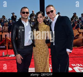 Kai Dugan, cast member Jennifer Connelly and Paul Bettany attend the premiere of the motion picture drama 'Top Gun: Maverick' at the USS Midway in San Diego, California on Wednesday, May 4, 2022.  Photo by Jim Ruymen/UPI Stock Photo