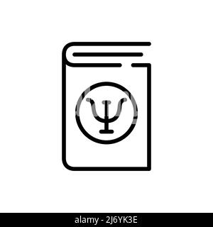 Psychotherapy book. Pixel perfect, editable stroke line art icon Stock Vector