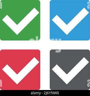 Set of check mark icons Stock Vector Image & Art - Alamy