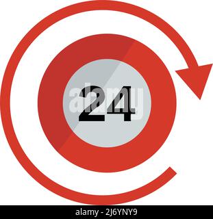 24-hour sign. 24 hours. Editable vector. Stock Vector