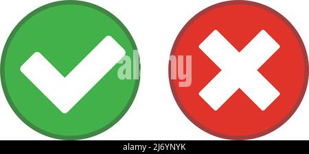 Check marks and cross marks. Approval and rejection. Editable vectors. Stock Vector