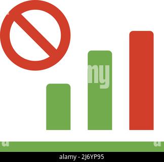 Stop sign and bar graph icons. Editable vector. Stock Vector