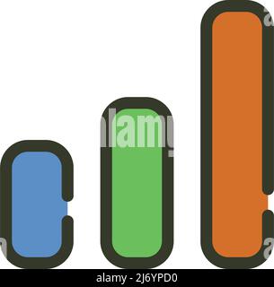 Bar chart icon. Business results. Editable vector. Stock Vector