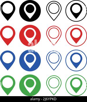 Map pin icon set. Editable vector Stock Vector Image & Art - Alamy