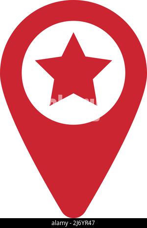 My favorite place. Map pins on a map. Editable vector. Stock Vector