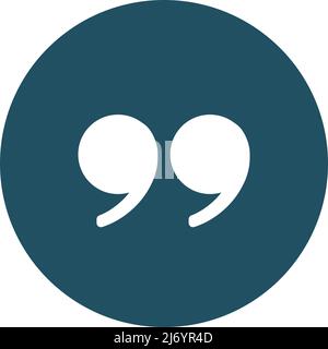 Round icons for quotes. Double quotation icon. Editable vector. Stock Vector