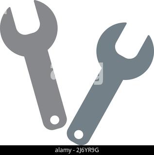 Two wrench icon. Wrench icon set. Editable vector. Stock Vector
