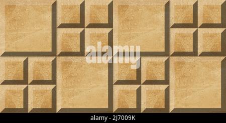 3D wall tiles design, Print in Ceramic Industries Beautiful tile for wall decor design for interior and kitchen tile Stock Photo