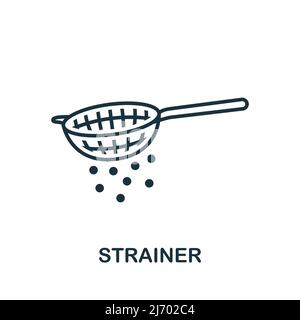 Strainer icon. Monochrome simple Cooking icon for templates, web design and infographics Stock Vector