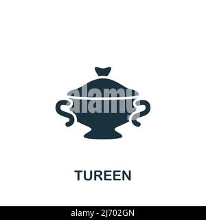 Tureen icon. Monochrome simple Cooking icon for templates, web design and infographics Stock Vector