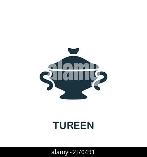 Tureen icon. Simple line element cooking symbol for templates, web design and infographics. Stock Vector