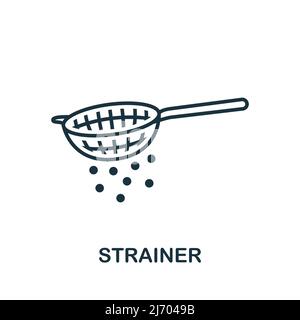 Strainer icon. Simple line element cooking symbol for templates, web design and infographics. Stock Vector