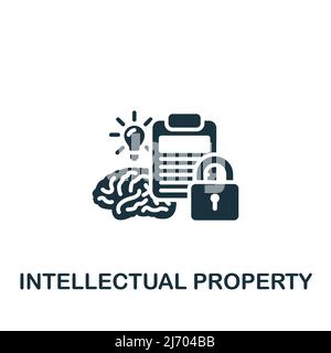 Intellectual Property icon. Monochrome simple Crowdfunding icon for templates, web design and infographics Stock Vector