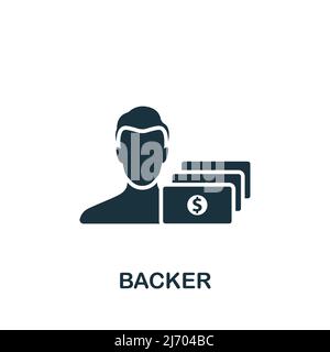 Backer icon. Monochrome simple Crowdfunding icon for templates, web design and infographics Stock Vector