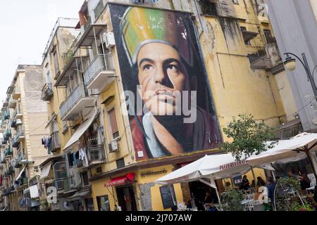 Street Mural by Jorit in Naples Italy Stock Photo