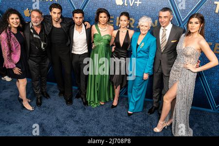 May 4, 2022, New York, New York, United States: Behi Djanati Atai, Vassilis Koukalani, Arash Marandi, Shervin Alenabi, Shila Ommi, Niv Sultan, Glenn Close, Shaun Toub, Elnaaz Norouzi attend season Two premiere of Appleâ€™s â€œTehranâ€ at Robin Williams Center  (Credit Image: © Lev Radin/Pacific Press via ZUMA Press Wire) Stock Photo