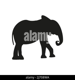 silhouette elephants on white background. vector . Stock Vector