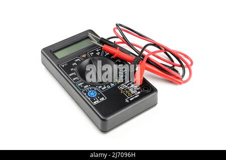 Multimeter isolated on white background, close up Stock Photo