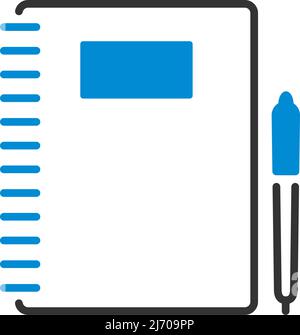 Icon Of Exercise Book. Editable Bold Outline With Color Fill Design. Vector Illustration. Stock Vector