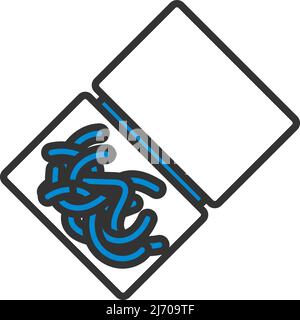 Icon Of Worm Container. Editable Bold Outline With Color Fill Design. Vector Illustration. Stock Vector