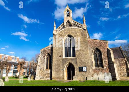 Exterior of stone and brick All Saints Church South Lynn in King's Lynn, Norfolk, UK Stock Photo