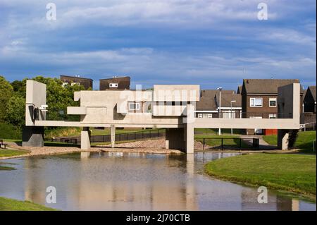Apollo Pavilion, Peterlee, County Durham, by Victor Pasmore, 1969. See also BDTCFN Stock Photo