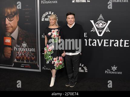 (L-R) Kelly Tisdale and Mike Myers at the Netflix’s THE PENTAVERATE